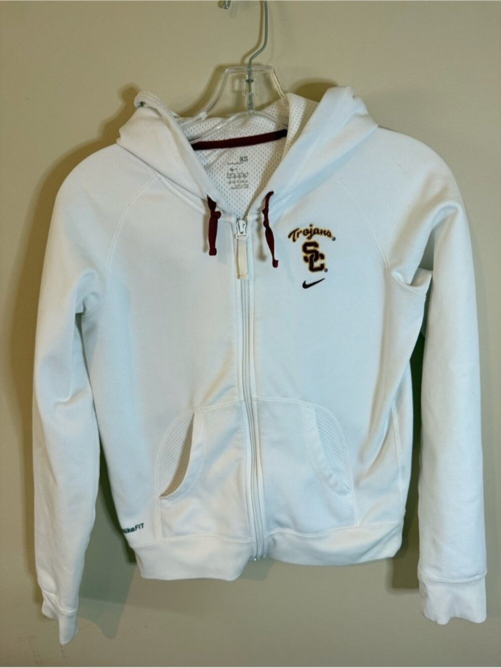 Nike White USC Trojans Zip-Up